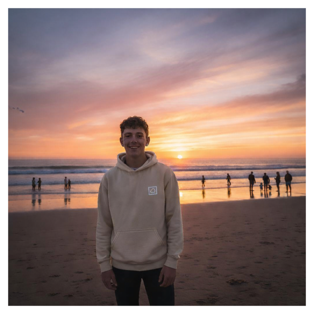 Youth Sand Fleece Hoodie | Coastal Surf Apparel | White Pebble Co